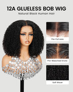 6x5 Glueless Kinky Curly Bob Wig - Wild Shuga