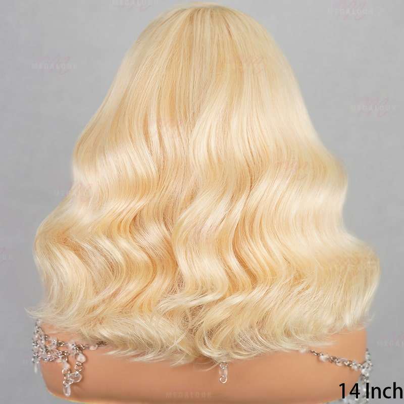 61B Blonde 6x5 Pre-cut Short Bob Wavy Glueless Wig - Wild Shuga